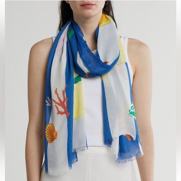 NWT Kate Spade beach oblong scarf 75”x26” - Picture 1 of 6